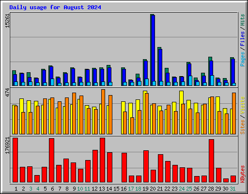 Daily usage for August 2024