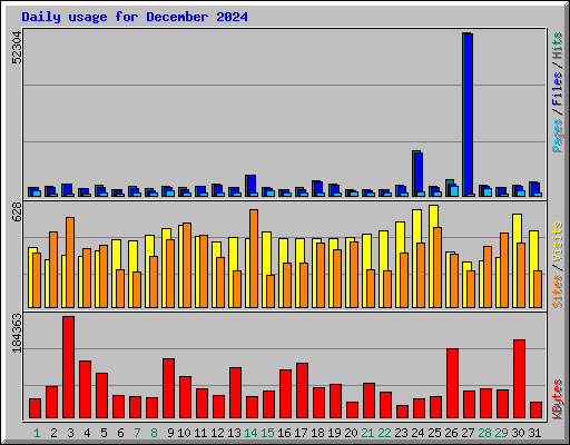 Daily usage for December 2024