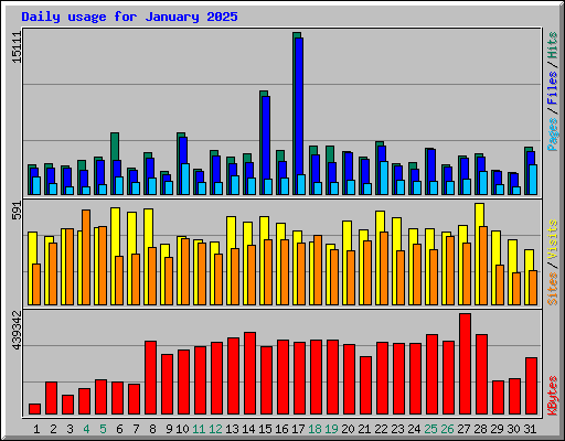 Daily usage for January 2025