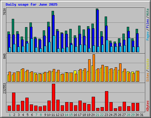 Daily usage for June 2025