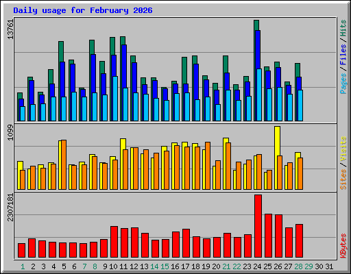 Daily usage for February 2026